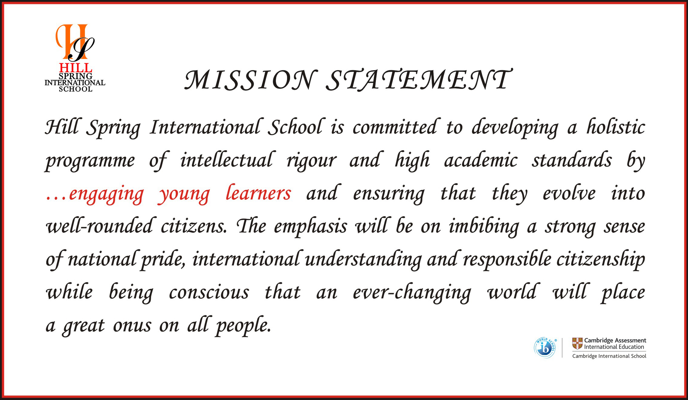 mission statement in higher education